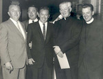 Architect Gerald Barry and his sons with Father Lawrence Barry during the Golden Jubilee for Monsignor William Barry